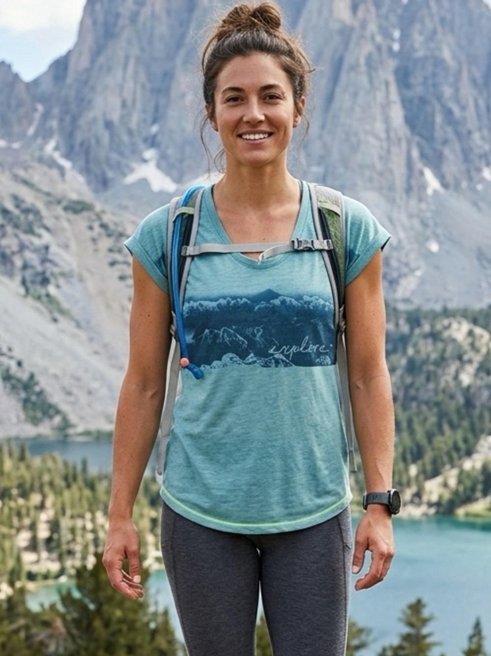 The North Face Blue Explore x Emily Harrington mountains lightweight Women's tee